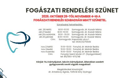 Fogászati rendelési szünet